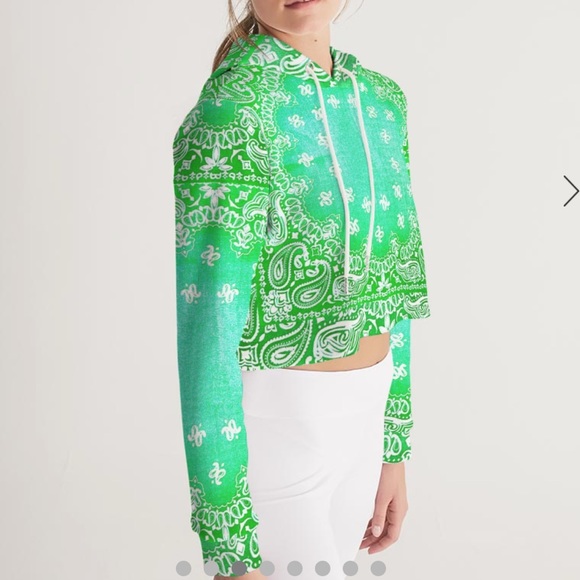 Bail Neon Green Women's Cropped Hoodie - Picture 3 of 16